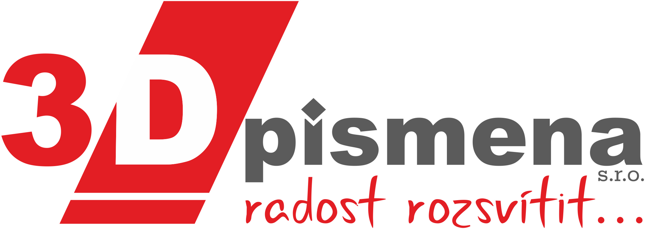 Logo firmy 3D písmena zabývající se výrobou prostorové reklamy